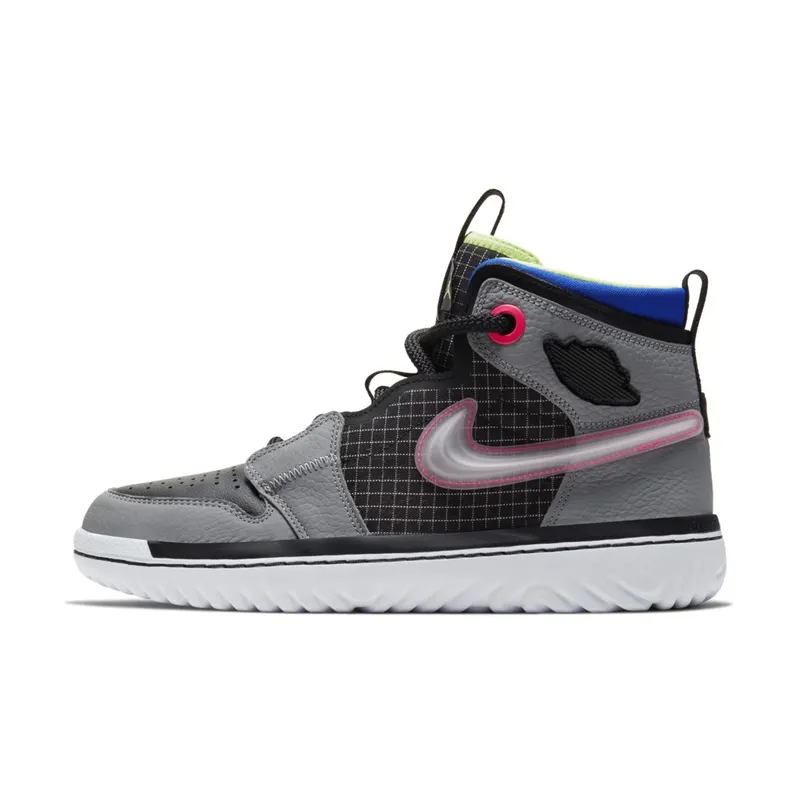 Jordan 1 High React Black Particle Grey Black/Particle Grey-Racer Blue-Ghost Green (AR5321-002)