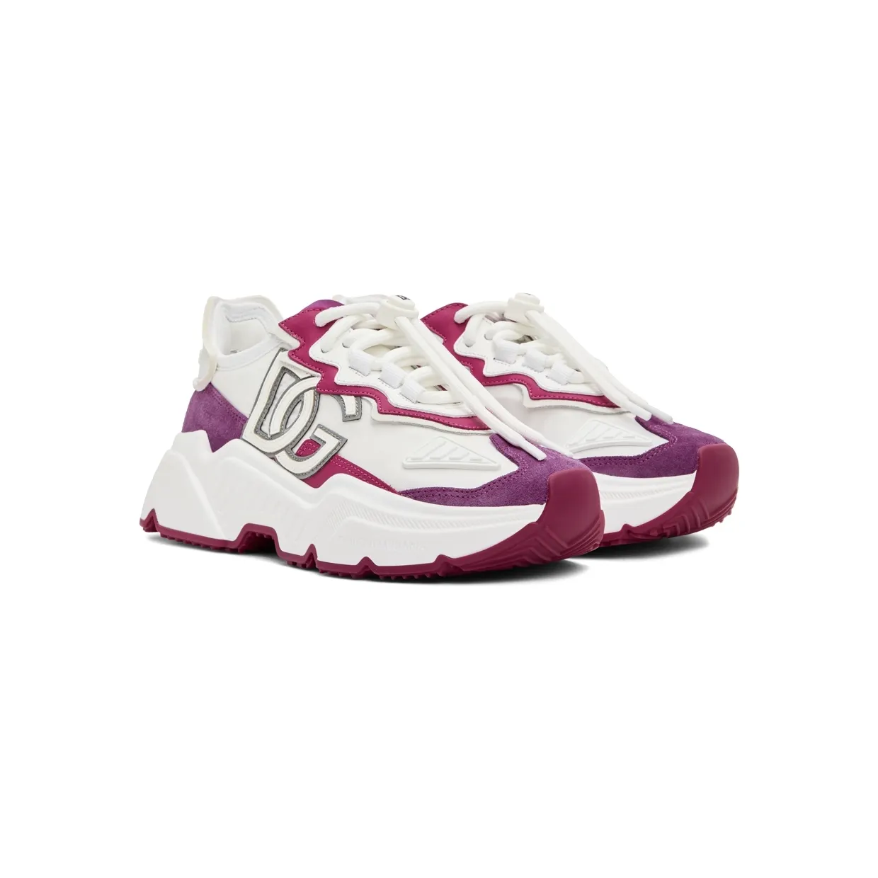 Dolce & Gabbana White & Pink Daymaster Low-Top Sneakers (CK1908 AQ161) (4)
