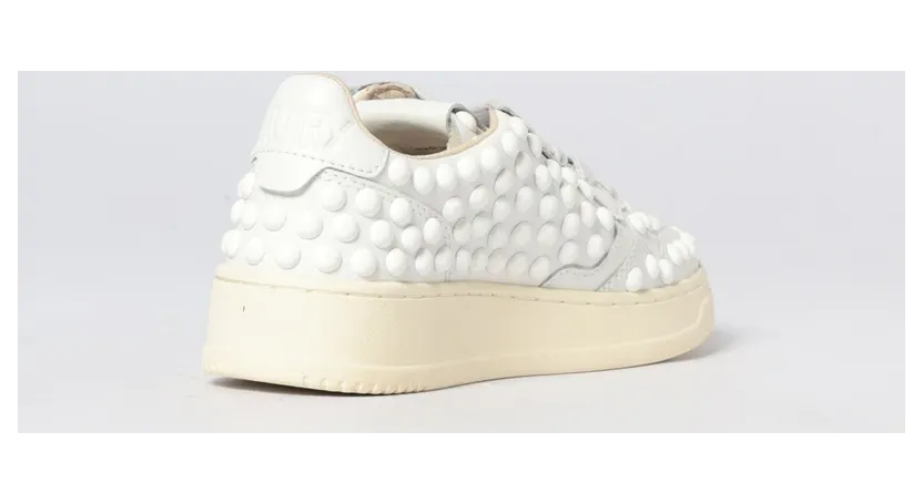 Autry Medalist Low Leather Sneakers with Studs White (AULWPH01) (2)