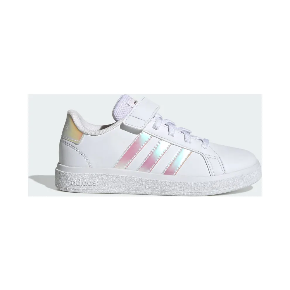 adidas Grand Court Lifestyle Court Elastic Lace and Top Strap Schuh Cloud White / Iridescent / Cloud White (GY2327)
