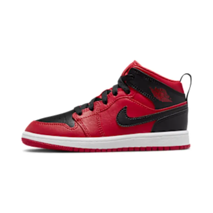 Air Jordan 1 Mid Reverse Bred (PS) “Gym Red / White / Black” (640734-660)
