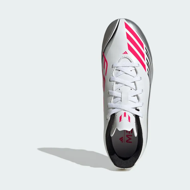 adidas F50 Messi Club Firm/multi-ground Boots Kids “Cloud White / Lucid Red / Silver Metallic” (JP7457)
