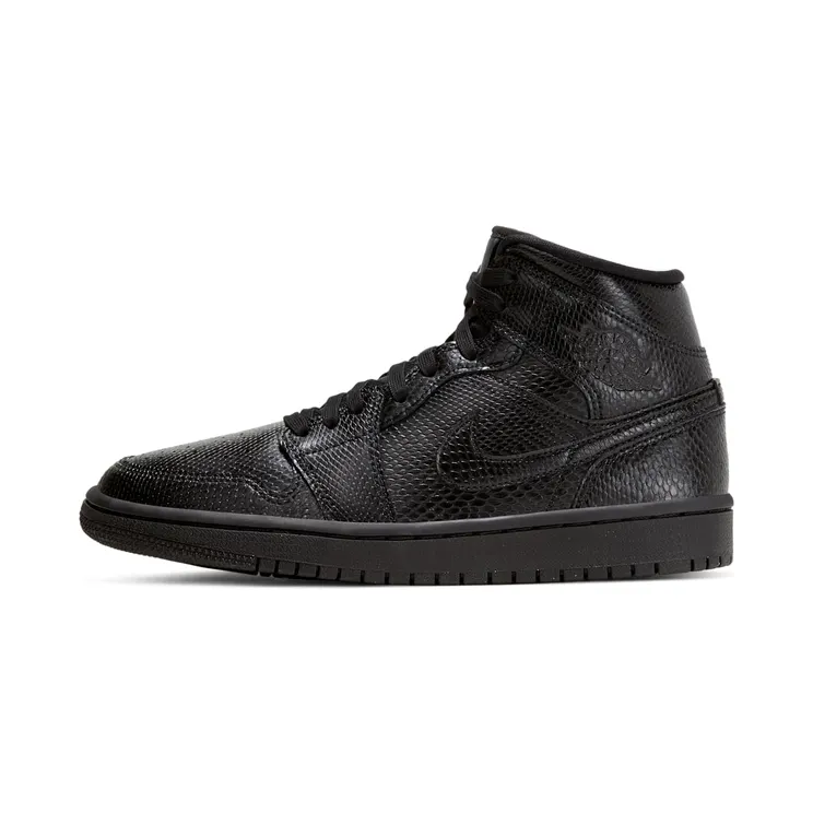 Air Jordan 1 Mid Black Snakeskin “Black / White” (BQ6472-010)