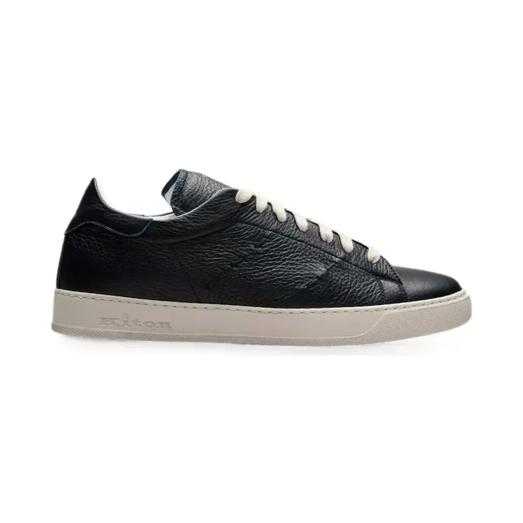 Kiton cross-stitch leather “Black” (USSA421N0151702002)