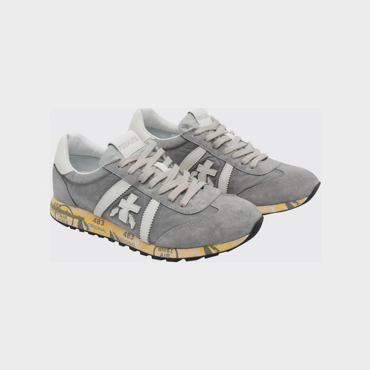 Premiata Lucy Cotton Twill and Nylon Sneakers Grey (LUCY8187)