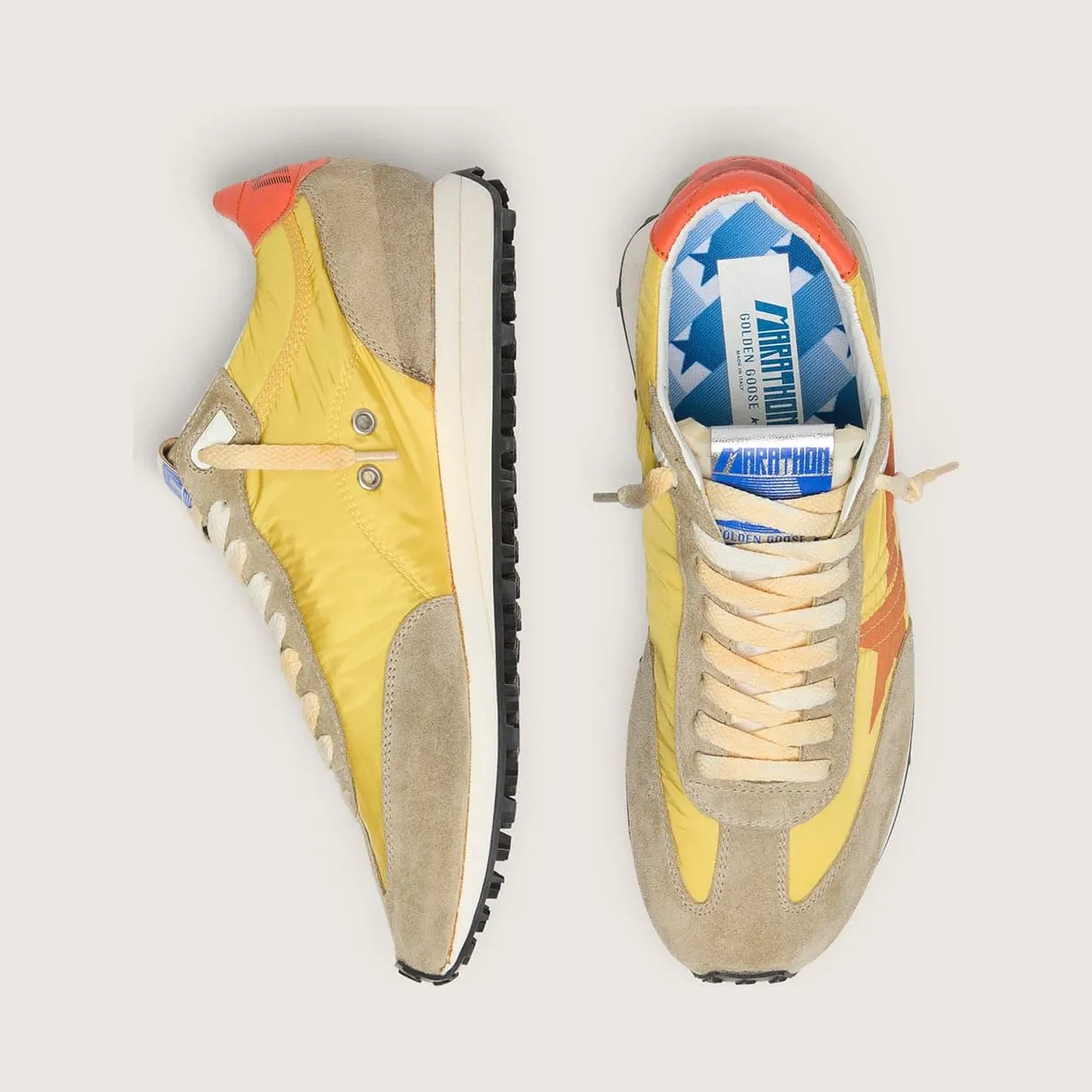Golden Goose Women’S Marathon With Yellow Nylon Upper And Orange Star (GWF00683.F005462.82542) (4)