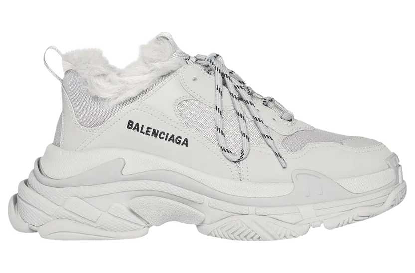 Balenciaga Triple S Fake Fur Grey (W) (668562W3CQ51210)