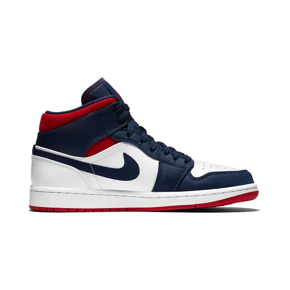 Jordan 1 Mid SE USA White/Varsity Red-Midnight Navy (852542-104)