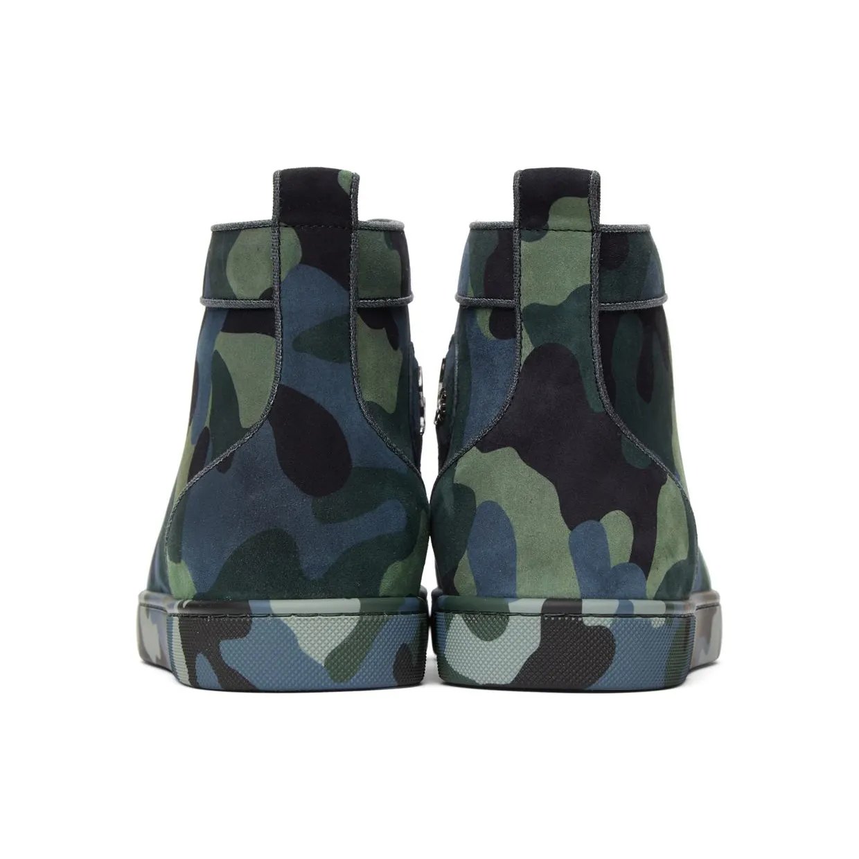Christian Louboutin Blue & Green Louis Orlato Flat High-Top Sneakers (1220592) (4)