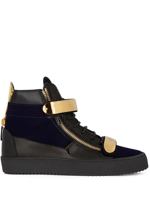 Giuseppe Zanotti Coby mid-top sneakers with dubbele bandjes – Blue (RM10065003)