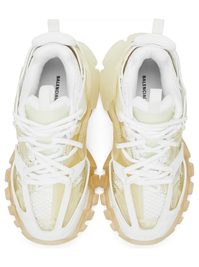 Balenciaga White Clear Sole Track Sneakers (647741 W3BM1) (5)