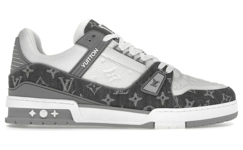 Louis Vuitton Trainer Monogram Denim Grey White (1ADF58)