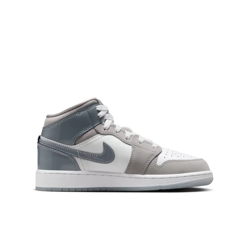 Jordan 1 Mid GS “White Medium Cool Grey” (HF3193-100)