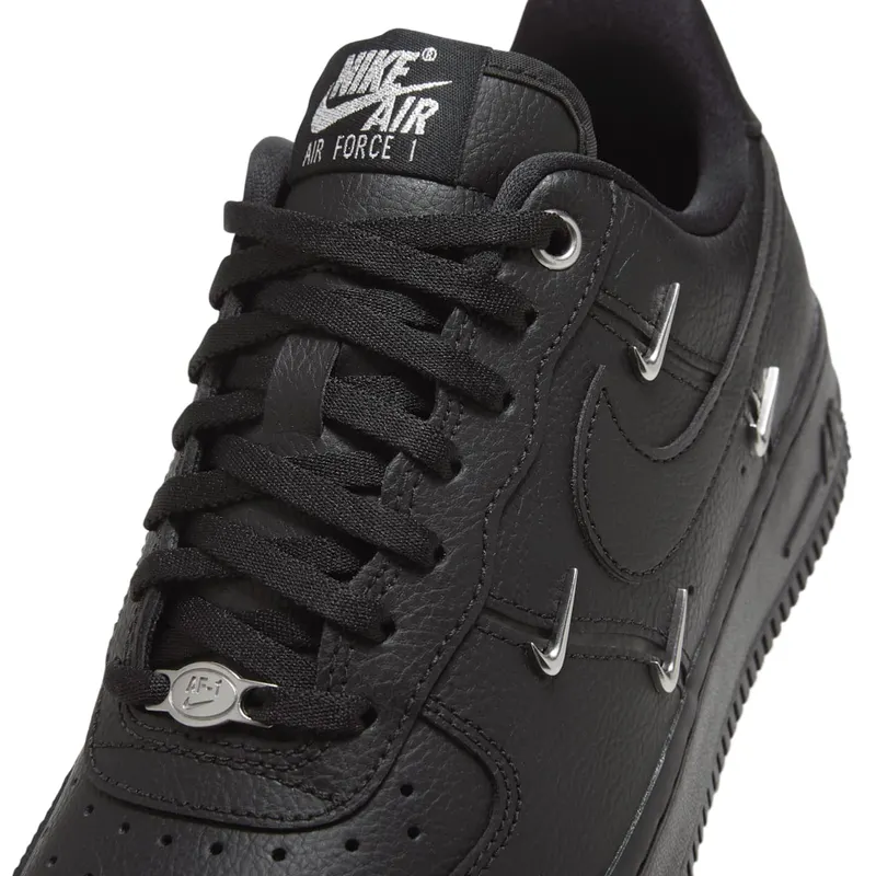Nike Air Force 1 Low ’07 LX Black Silver Mini Swoosh (HQ1180-001)