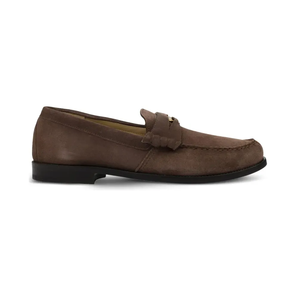 RHUDE Loafer aus Wildleder mit Logo-Schild – Brown (RHDMFTW0014BRN)