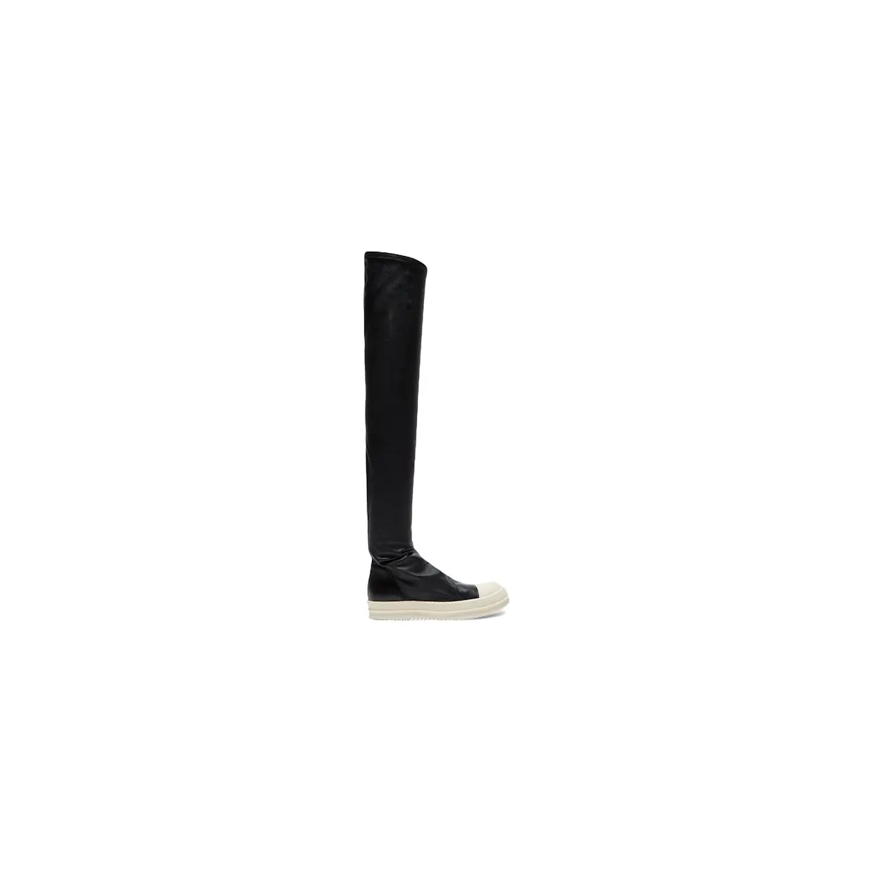 Rick Owens Stivali Pelle High Stocking Sneaks Black Milk (RP02E4893 LS 911)