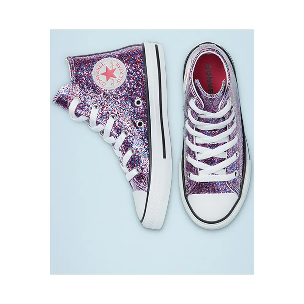 Converse Coated Glitter Chuck Taylor All Star High Top Bold Pink/white/black (670176C)