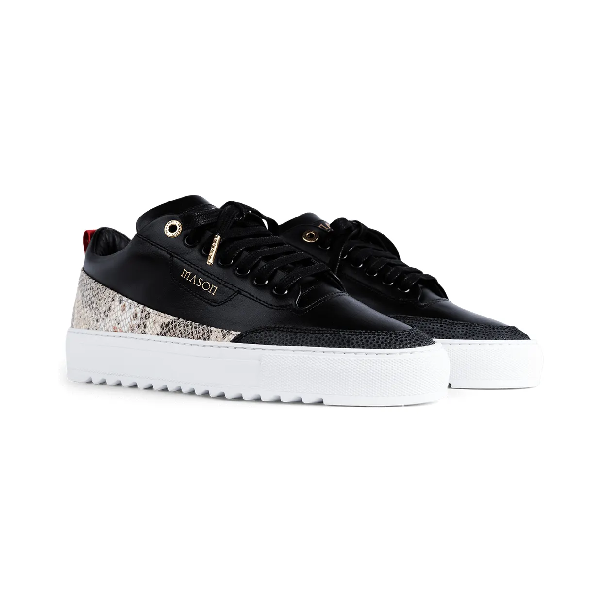 Mason Garments Torino Leather/Python Black Schwarz (SS20-12A)