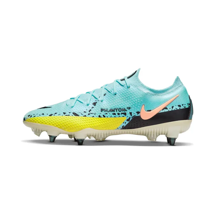 Nike Phantom GT2 Elite SG-Pro AC “Glacier Ice / Yellow Strike / Sunset Glow / Black” (DC0753-407)