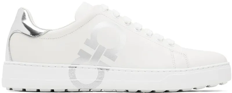 Salvatore Ferragamo White Gancini Sneakers (747634 020489007)