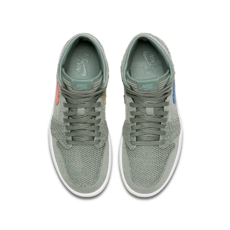 Jordan 1 Retro High Flyknit Clay Green (GS) Clay Green/White-Hyper Cobalt-Gum Yellow (919702-333)