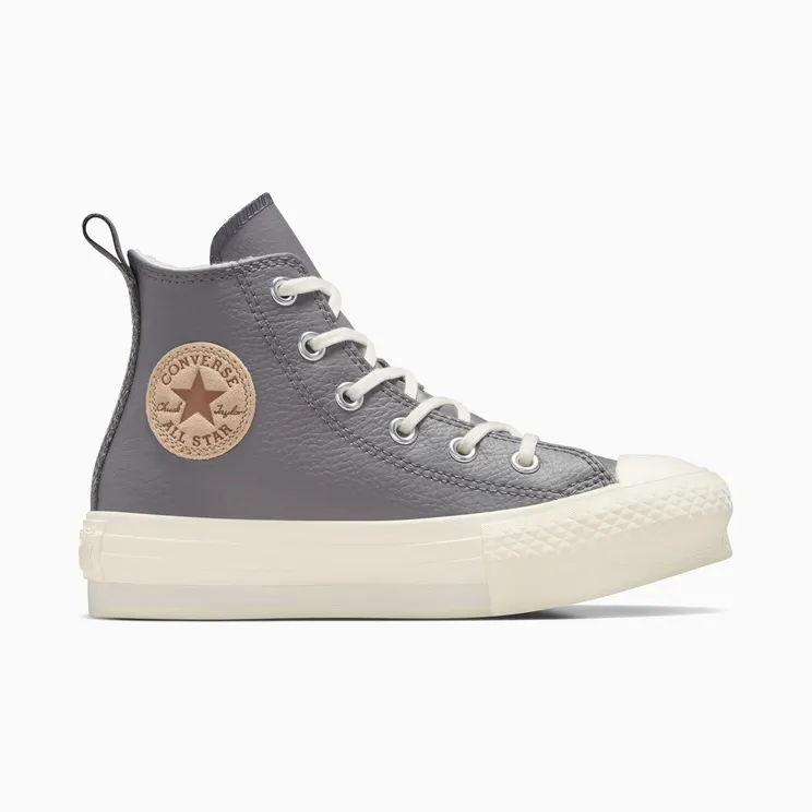 Converse Chuck Taylor All Star EVA Lift Platform Fleece-Lined Leather Sharkskin/Warm Quarry/Egret (A09260C)