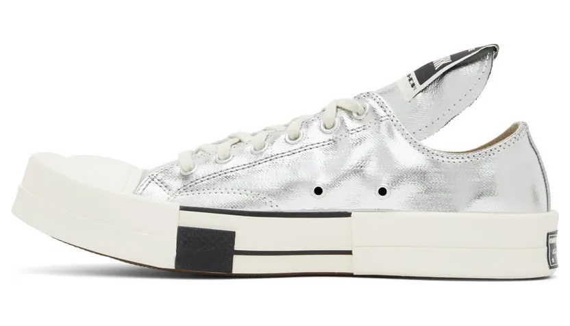 Rick Owens Drkshdw Silver Converse Edition Turbodrk Chuck 70 Low Sneakers (DC01BX292 A01R0) (3)