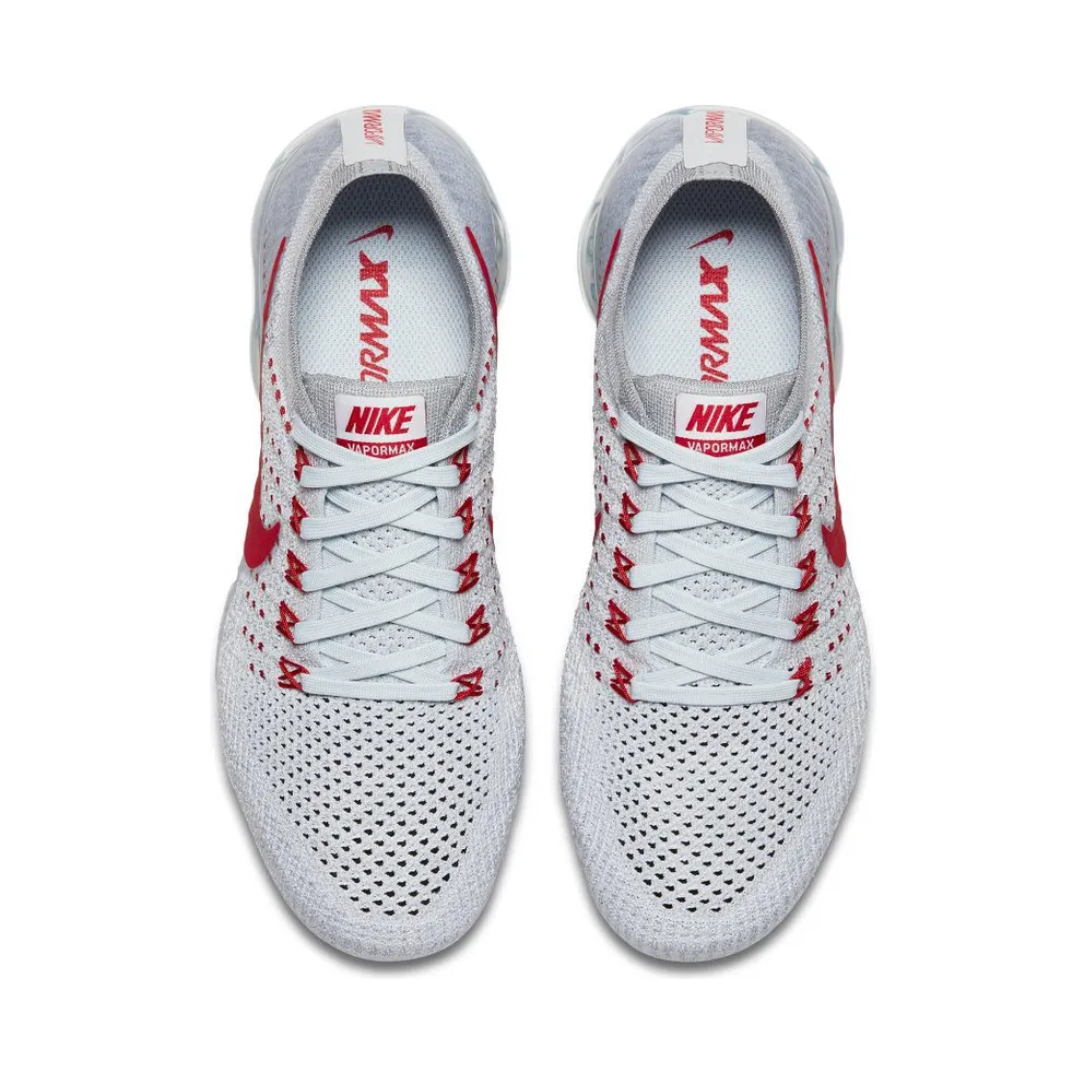 Nike Air VaporMax Pure Platinum University Red (W) Pure Platinum/University Red-Wolf Grey (849557-060)