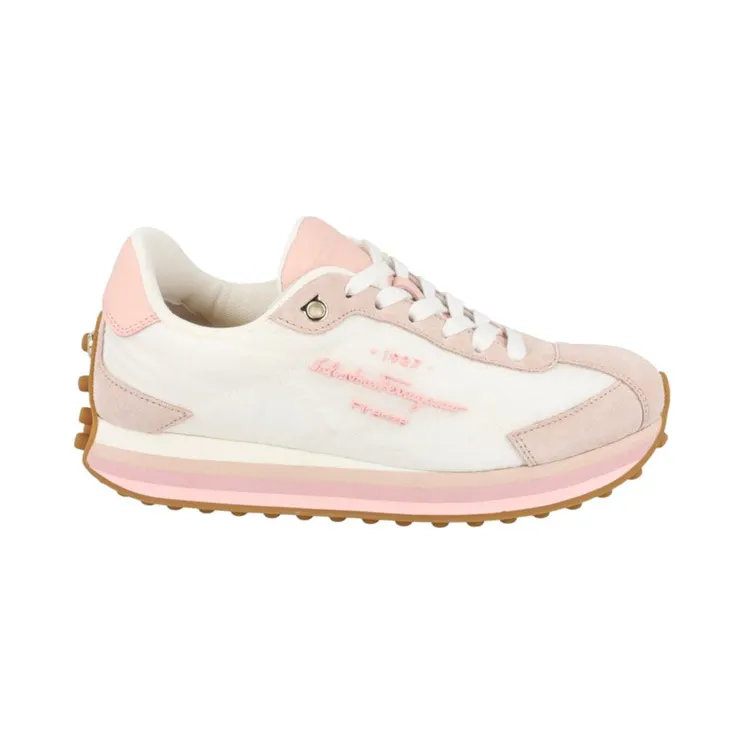 Ferragamo Iggy Mixed Media Sneakers Pink (030320-756564-M)