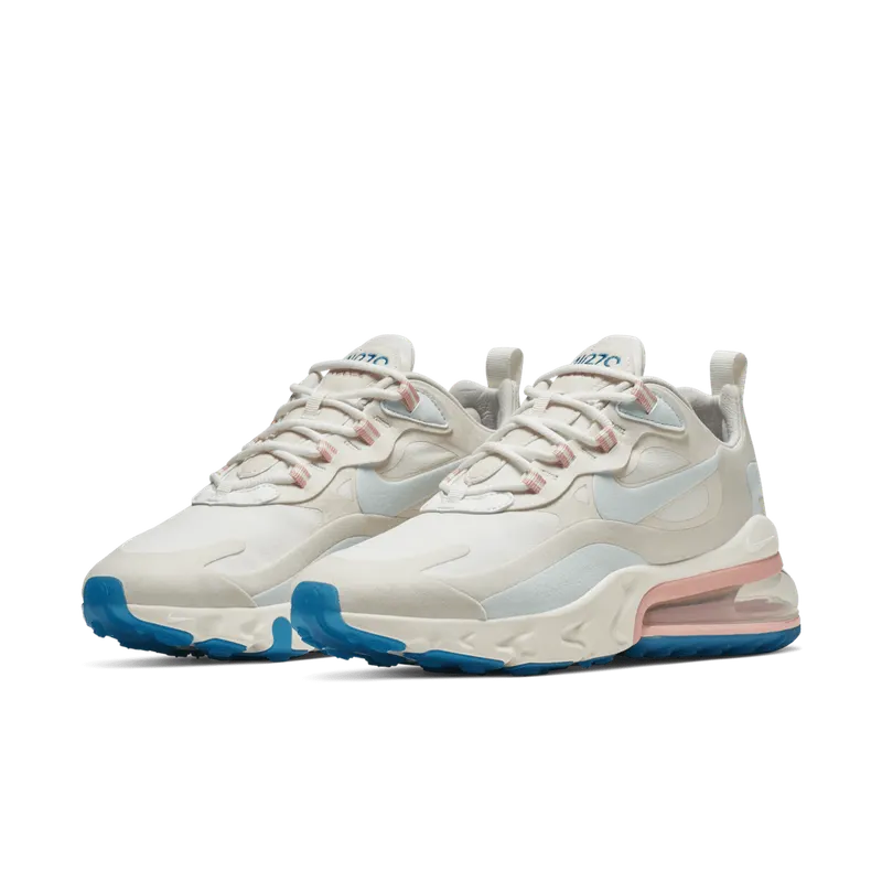 Nike Air Max 270 React American Modern (W) Summit White/Ghost Aqua-Phantom-Coral Stardust-Imperial Blue-Light Bone (AT6174-100)