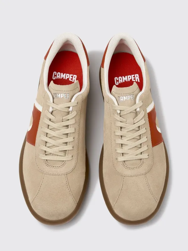 Camper Pelotas Soller Bicolor Suede and Smooth Leather with Logo Beige (K100937-036PELOTASSOLLER0)