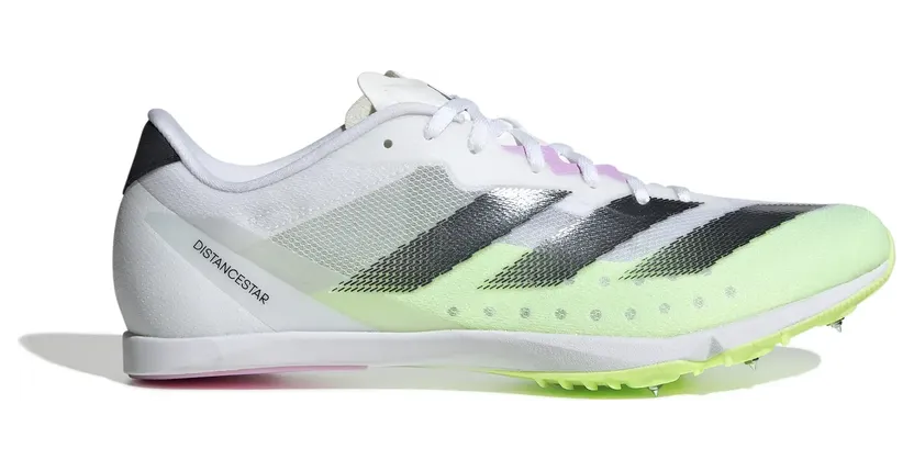 Adidas Adizero Distancestar Spike-Schuh Leichtathletikschuhe, weiß, Größe 44 (IG7445)