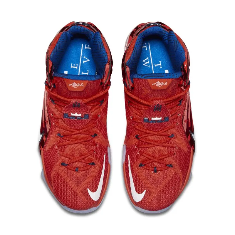 Nike LeBron 12 Independence Day University Red/White-Gym Red-Obsidian (684593-616)