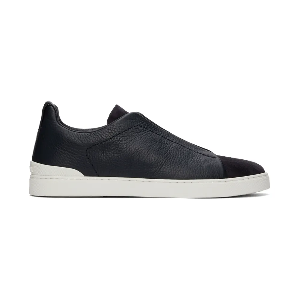 Ermenegildo Zegna Black Triple Stitch Sneakers (LHRHS A4667X)