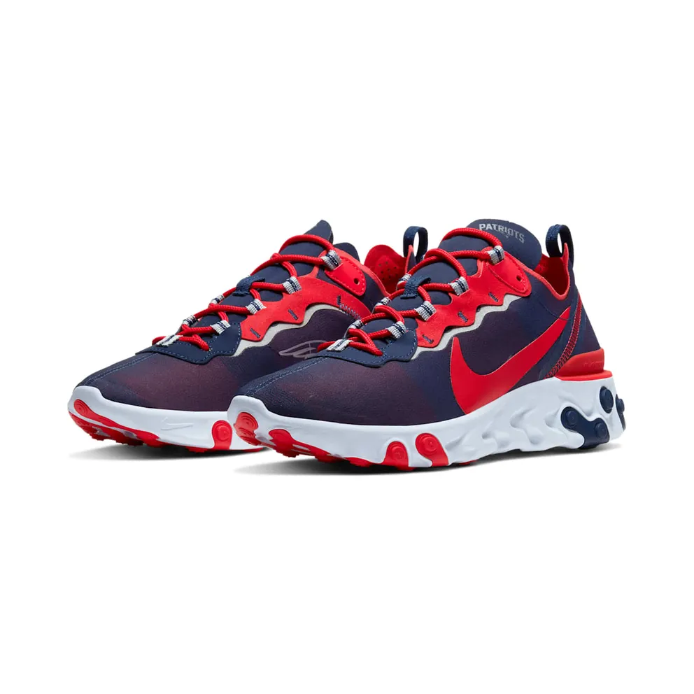 Nike React Element 55 New England Patriots College Navy/White-Silver-University Red (CK4883-400)