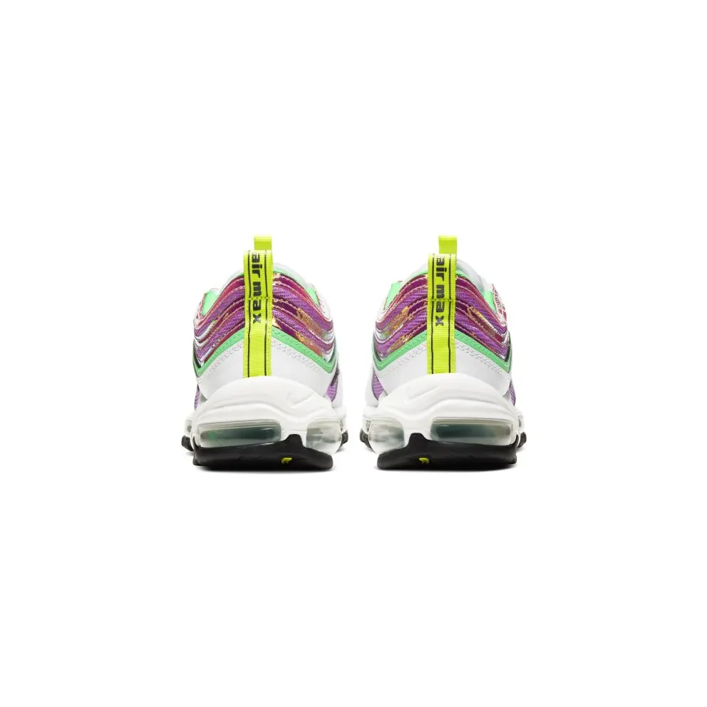 Nike Air Max 97 White Electro Green Fuchsia Glow (W) White/Lemon Venom-Electro Green-Fuchsia Glow (CW5591-100)
