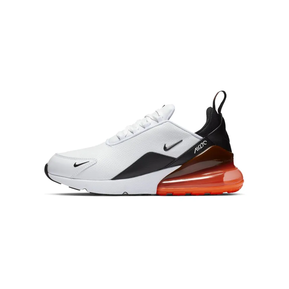 Nike Air Max 270 Leather White Black Hyper Crimson White/Black-Hyper Crimson-Metallic Dark Grey (BQ6171-100)