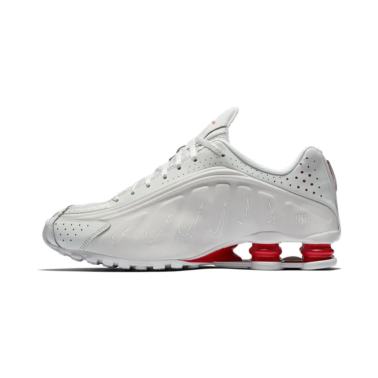 Nike Shox R4 Neymar Jr. Silver “Platinum Tint / Challenge Red / White” (BV1387-002)