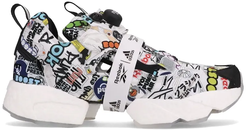 Reebok Instapump Fury Boost City Sticker Black/White-True Grey (Other Brands Reebok)