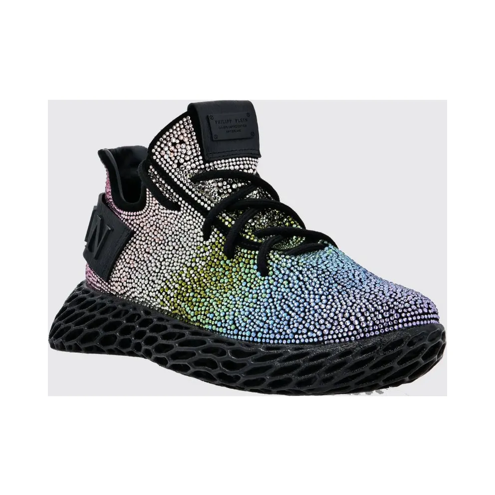 Philipp plein Low-Top Leather with Embroidery and Rhinestone Applications Multicolor (PAASWSC2068PCO058N21)