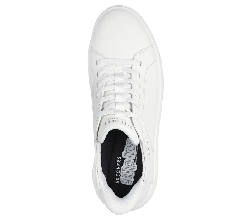 Skechers Slip-ins: Court Break – Double Vented – White – “White” (183177 WHT)