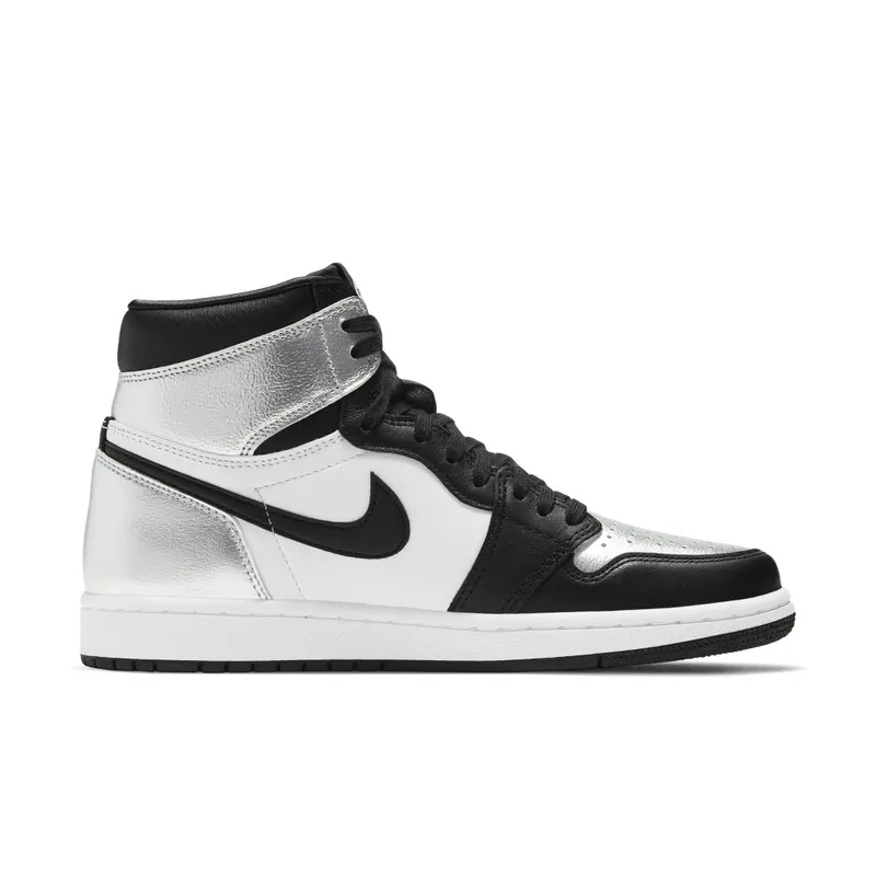 Jordan 1 Retro High Silver Toe (W) Black/Metallic Silver-White-Black (CD0461-001)