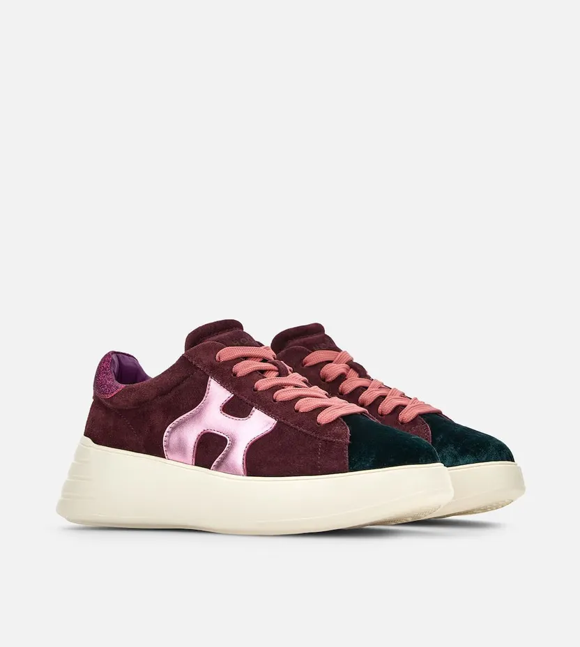 Sneakers Hogan Rebel Pink Burgundy Green (HXW5620DN63G3R0RZ5)