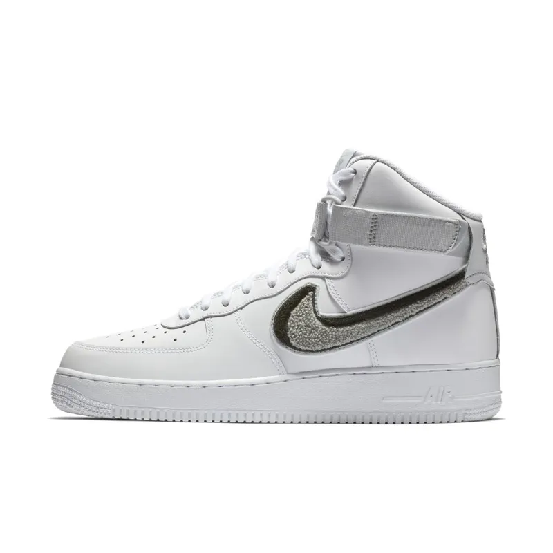 Nike Air Force 1 High 3D Chenille White Grey Black White/Wolf Grey-Pure Platinum-Black (806403-105)
