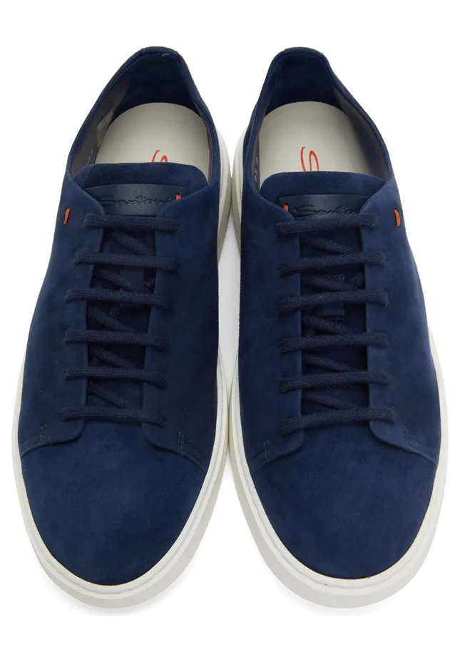 Santoni Blue Suede Sneakers (MBCD21640BARTVSFU57) (5)