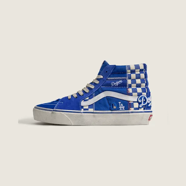 Vans Sk8-Hi “LA Dodgers” (VN0014YQ45K): Dodger-blauw met een ruitje