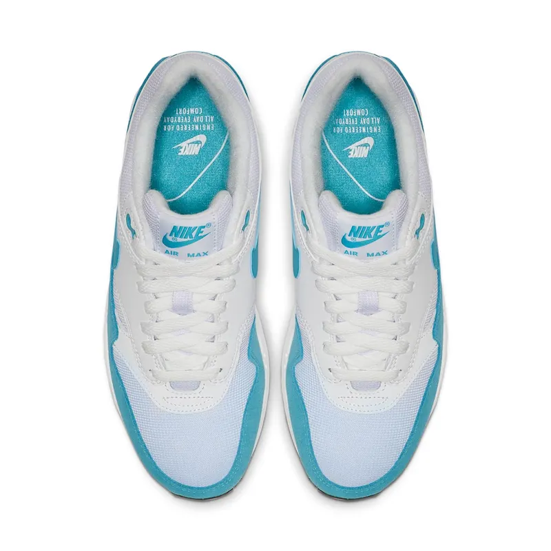 Nike Air Max 1 White Light Blue Fury (W) White/Light Blue Fury-Black (319986-117)