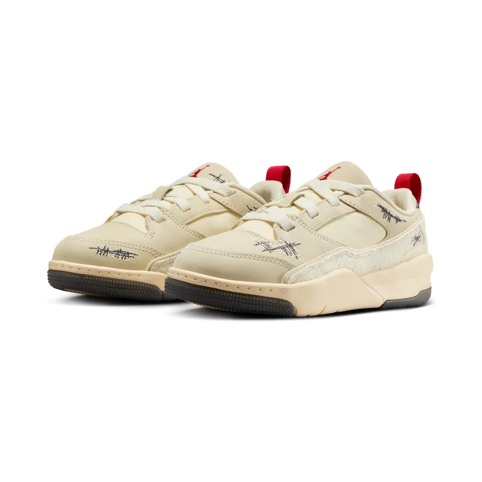 Jordan Flight Court Who Decides War “Coconut Milk / Muslin / Off-Noir / Varsity Red” (HQ2960-100)