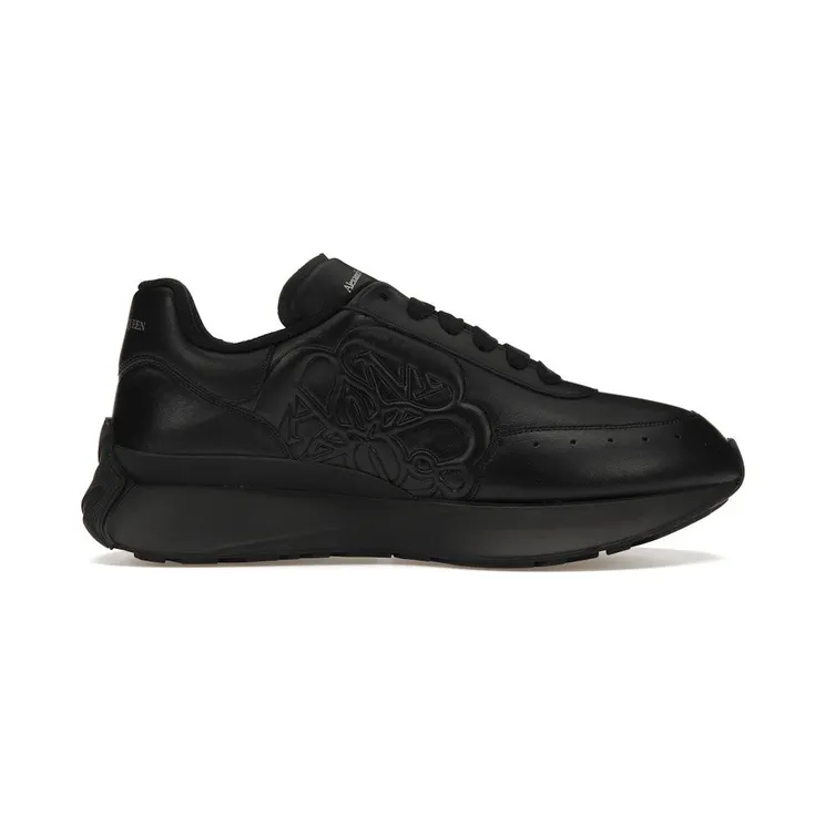 Alexander McQueen Sprint Runner Black Sealed Logo (688548 WIC94 1000)