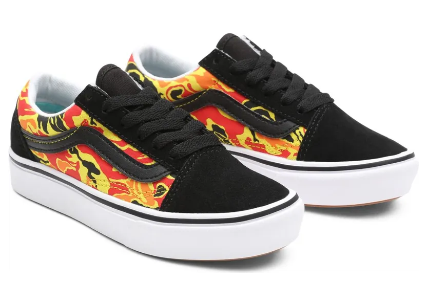 VANS Flame Camo Comfycush Old Skool Kinderschoenen Zwart (VN0A4U1Q31O)